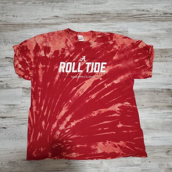 University Of Alabama Crimson Tide Tye Dye Men's Shirt XL Hand Dyed - Picture 1 of 3